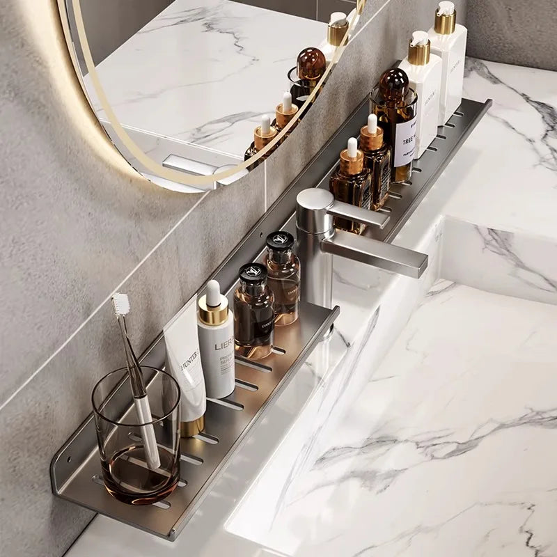 Kitchen and bathroom storage rack, washbasin rack, suction cup mirror, front rack, bathroom sink, faucet, wall mounted