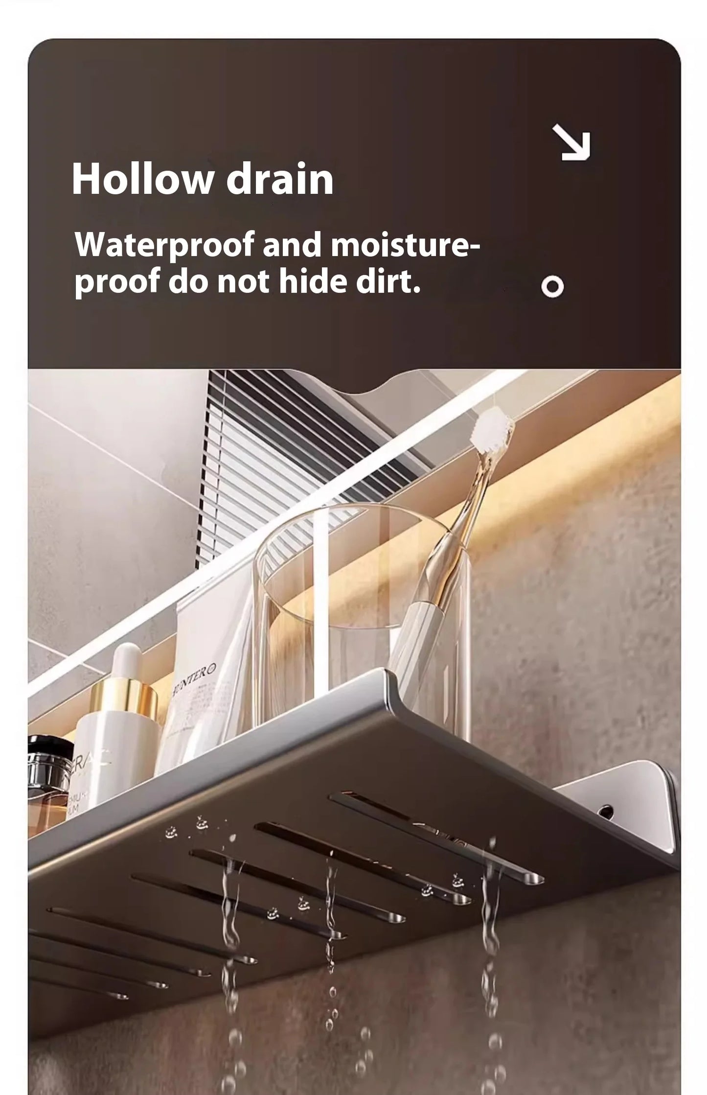 Kitchen and bathroom storage rack, washbasin rack, suction cup mirror, front rack, bathroom sink, faucet, wall mounted