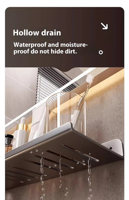 Kitchen and bathroom storage rack, washbasin rack, suction cup mirror, front rack, bathroom sink, faucet, wall mounted