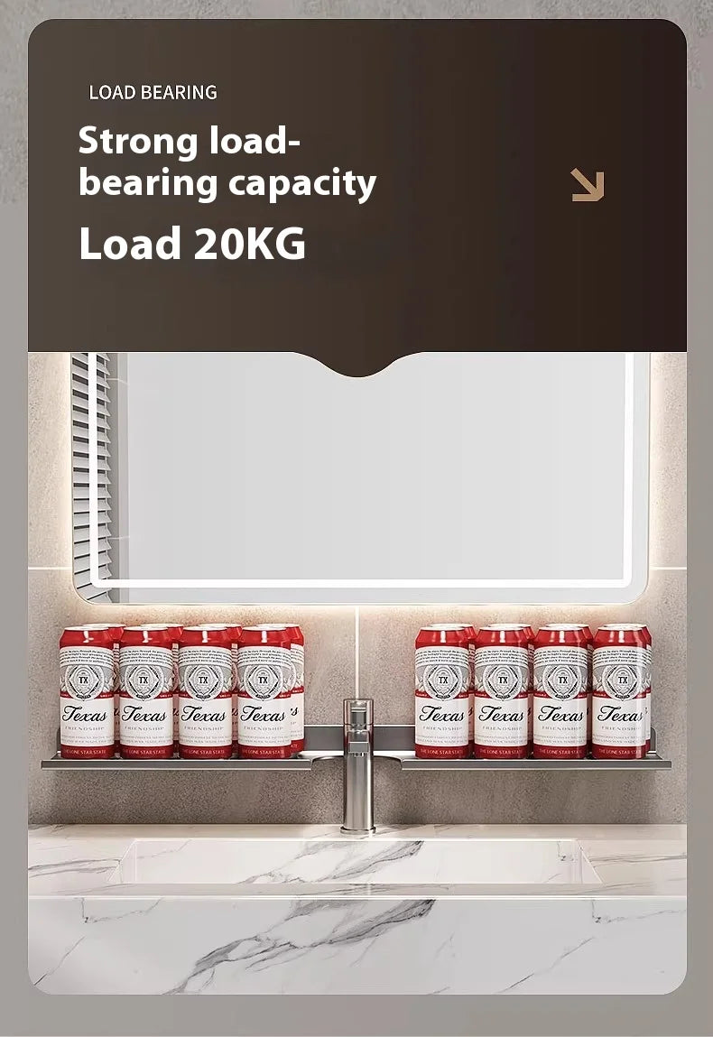 Kitchen and bathroom storage rack, washbasin rack, suction cup mirror, front rack, bathroom sink, faucet, wall mounted