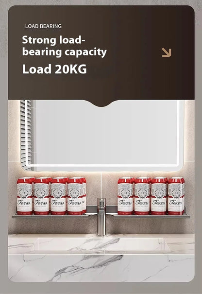 Kitchen and bathroom storage rack, washbasin rack, suction cup mirror, front rack, bathroom sink, faucet, wall mounted