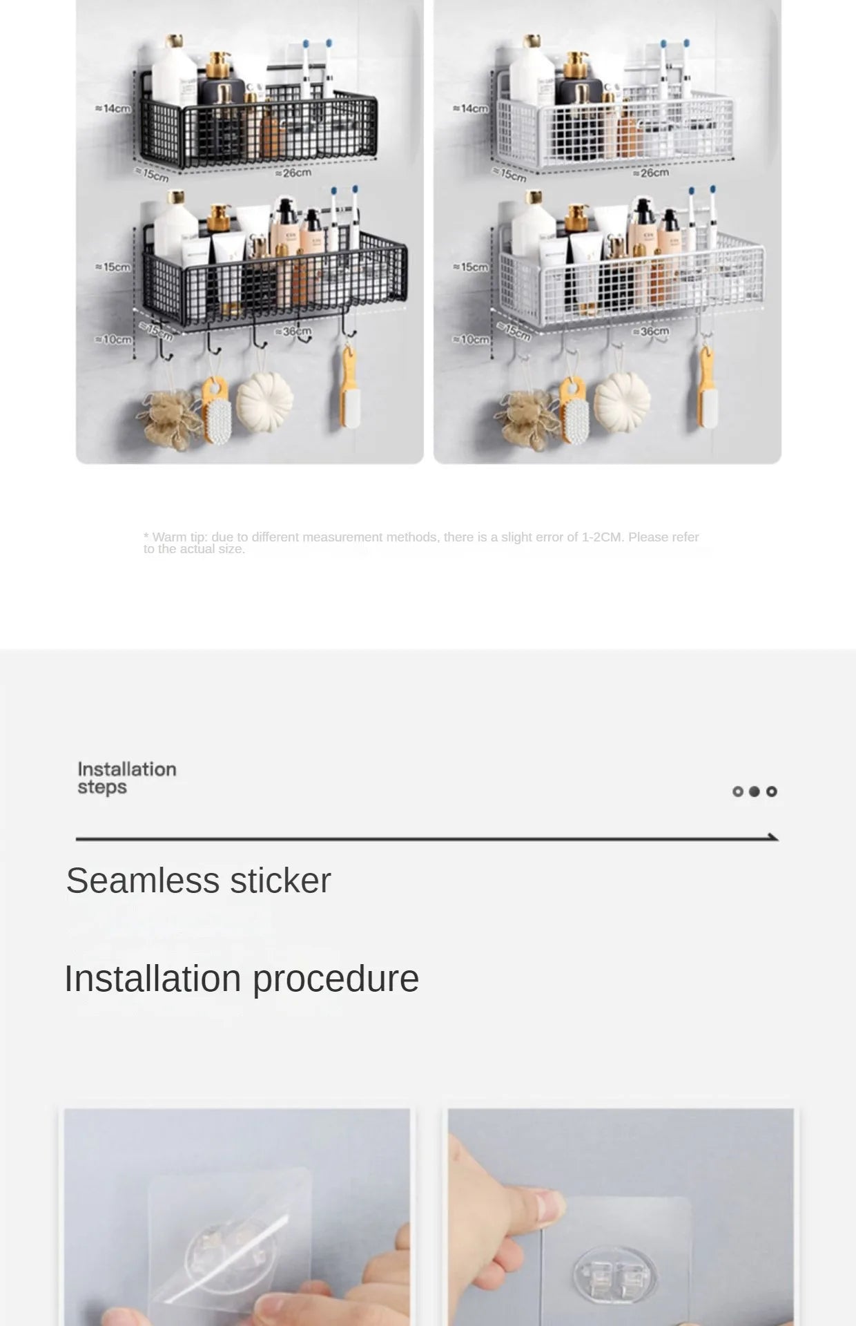 Non-Perforated Wall Mount Kitchen Storage Rack | All-in-One Spice Rack, Dish Rack, and Sink Shelf Organizer