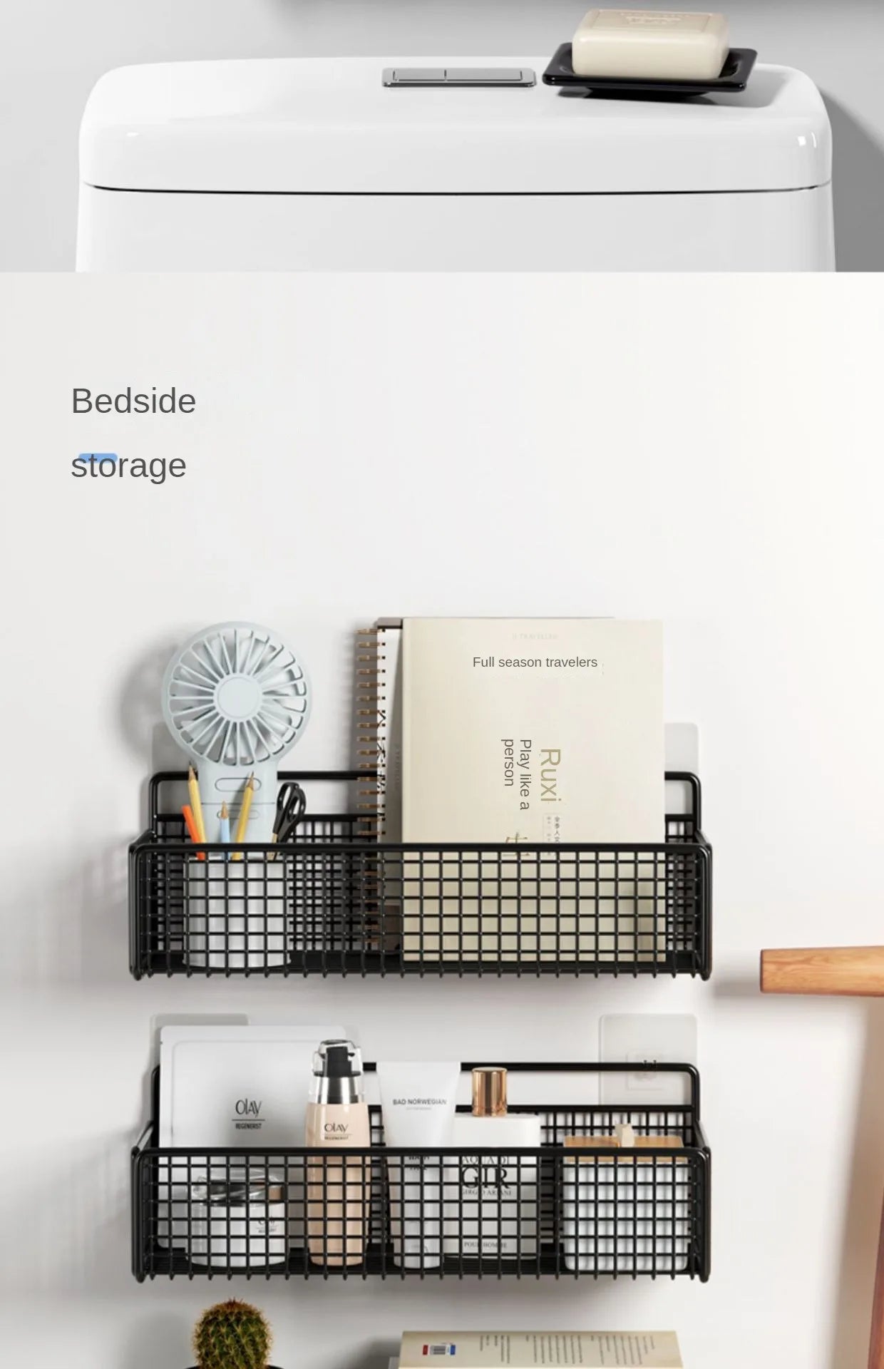 Non-Perforated Wall Mount Kitchen Storage Rack | All-in-One Spice Rack, Dish Rack, and Sink Shelf Organizer