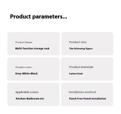 Kitchen and bathroom storage rack, washbasin rack, suction cup mirror, front rack, bathroom sink, faucet, wall mounted