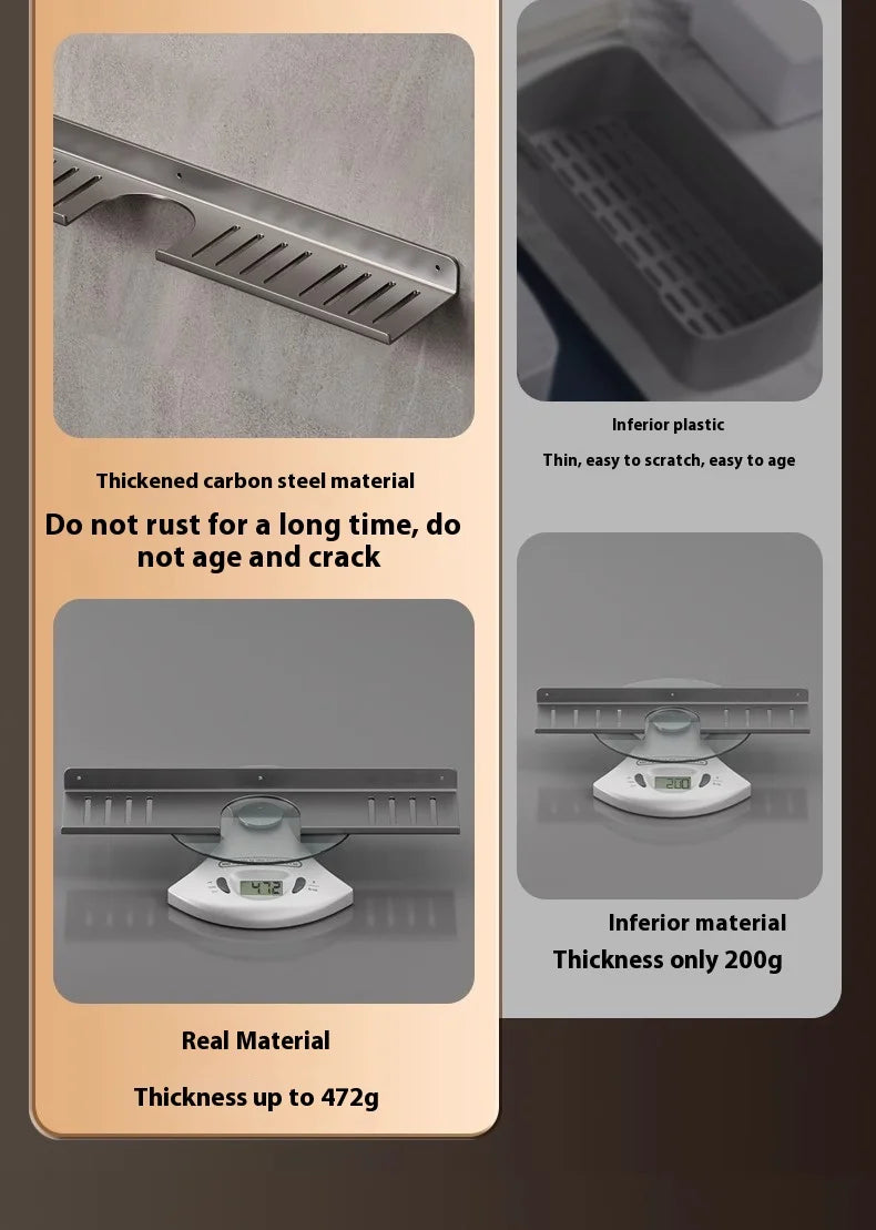 Kitchen and bathroom storage rack, washbasin rack, suction cup mirror, front rack, bathroom sink, faucet, wall mounted