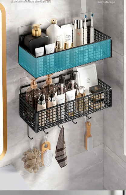 Non-Perforated Wall Mount Kitchen Storage Rack | All-in-One Spice Rack, Dish Rack, and Sink Shelf Organizer