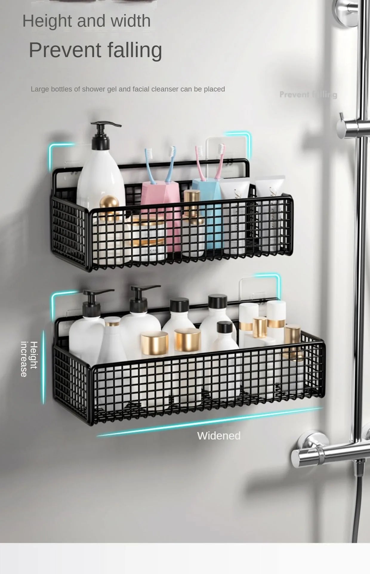 Non-Perforated Wall Mount Kitchen Storage Rack | All-in-One Spice Rack, Dish Rack, and Sink Shelf Organizer