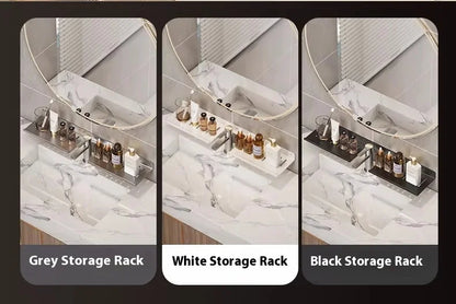 Kitchen and bathroom storage rack, washbasin rack, suction cup mirror, front rack, bathroom sink, faucet, wall mounted